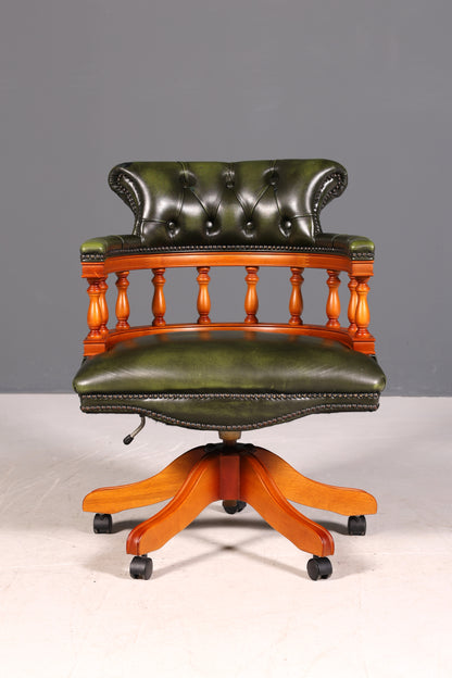 G216 Finish cm Original Chesterfield Centurion Captain Chair Englisch grün echt Leder Sessel (Kopie)