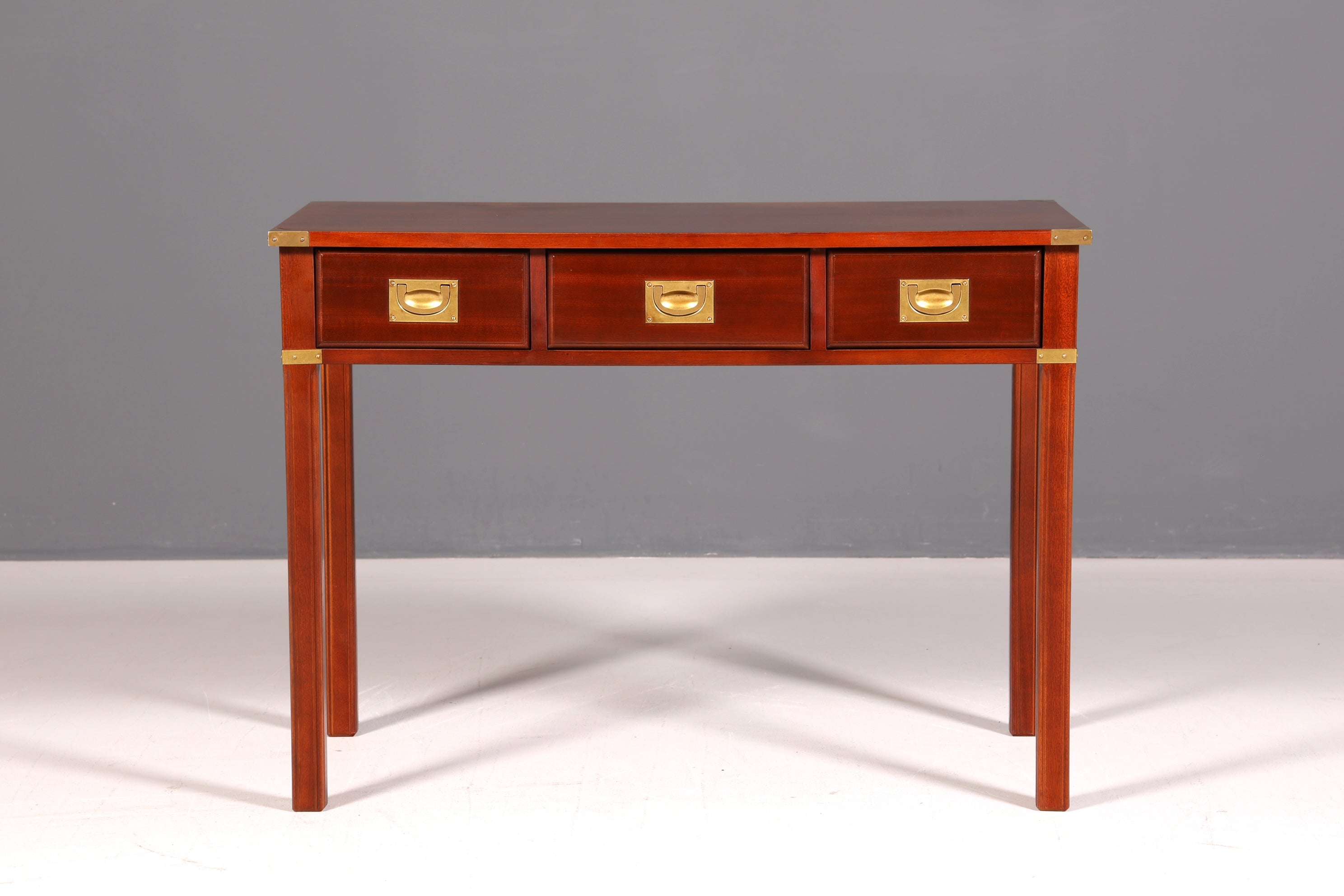 Edler Maritimer Schreibtisch Englischer Military Chest Bürotisch Office Table