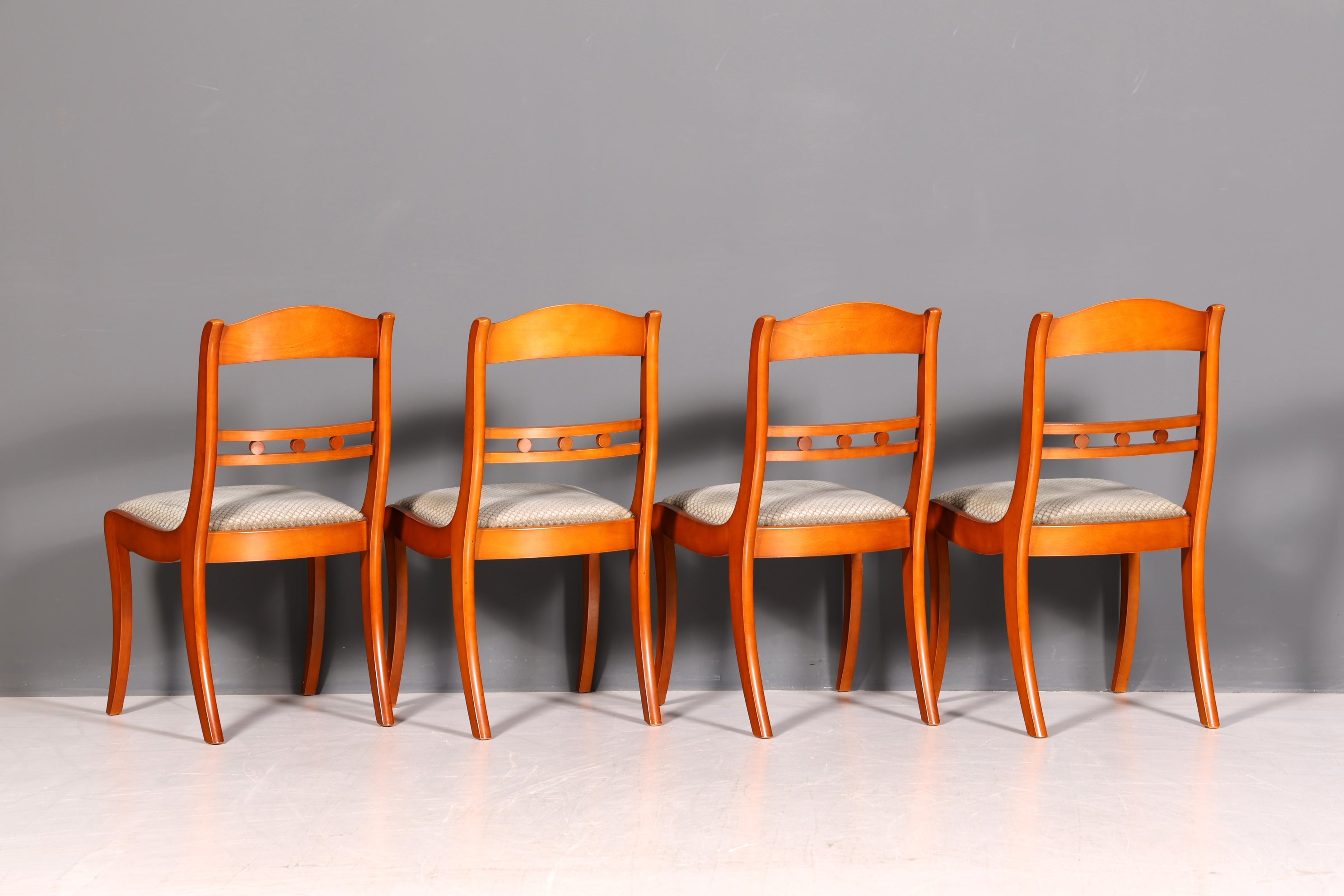4x Englische Stühle Set Regency Dining Chairs Antik Esszimmerstühle Küchenstühle Stuhlset Vintage 60er
