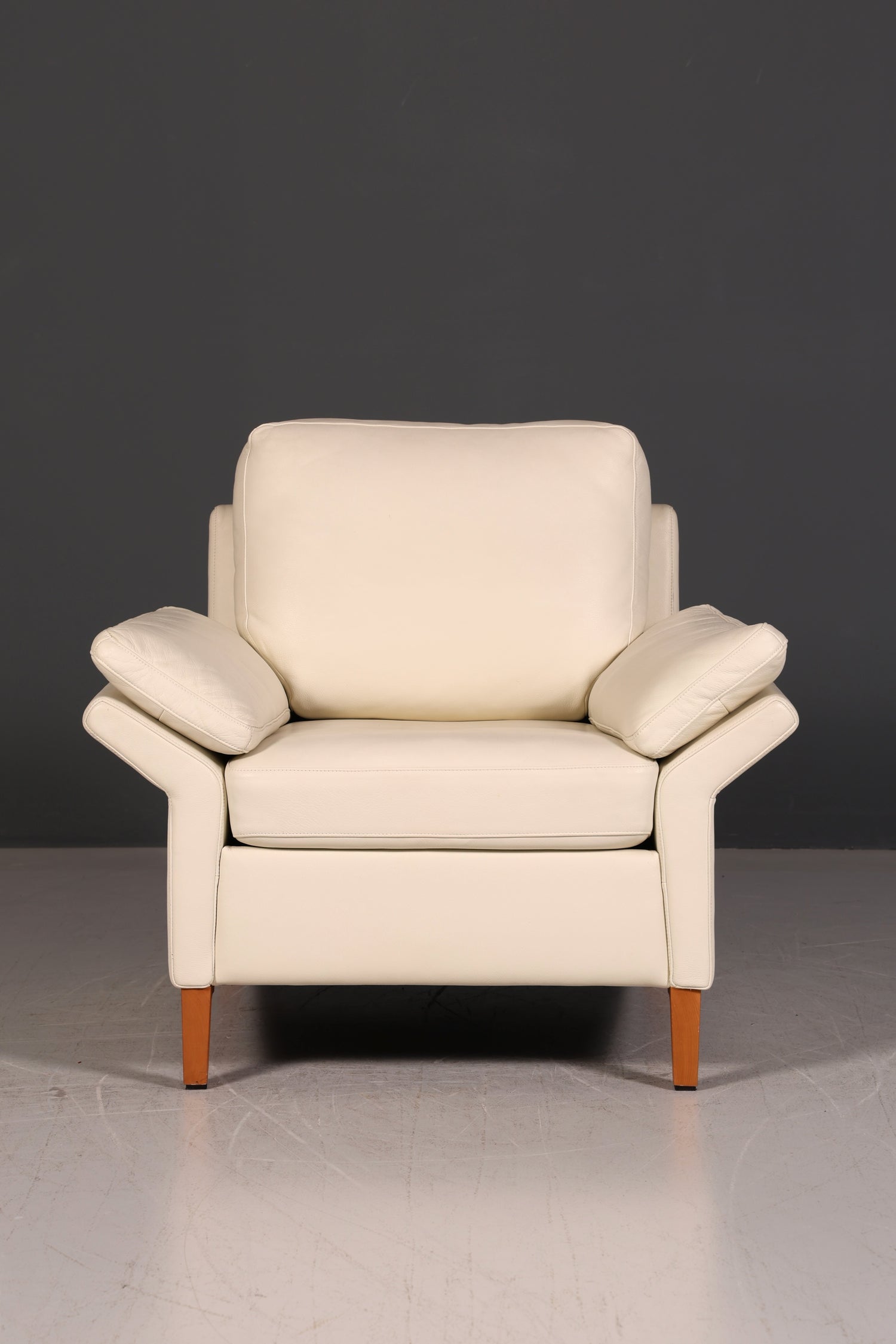 Wunderschöner Original Rolf Benz Sessel Modell 3300 Creme Echtleder Ledersessel Designer Loungesessel