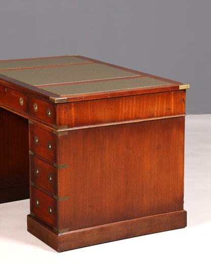 Élégant bureau maritime, coffre militaire anglais, bureau professionnel, office table