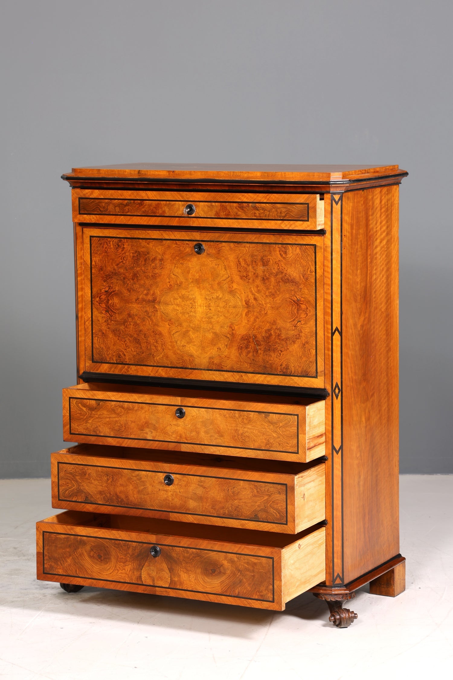Wunderschöner Biedermeier Sekretär Louis Philippe Büro Vertiko Kommode Antik Schreibtisch