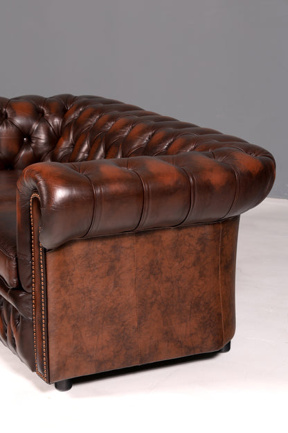 Magnifique canapé Chesterfield Centurion original 2 places en cuir véritable d’Angleterre