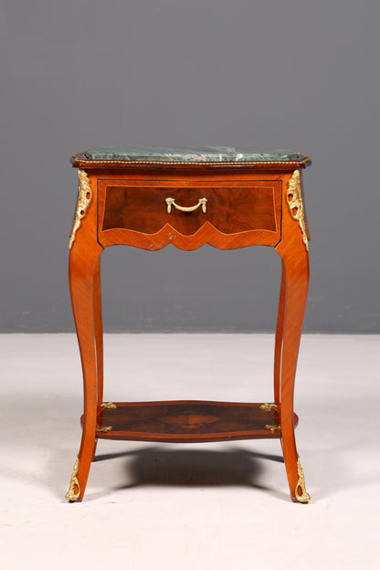 Traumhafter Louis XV Beistelltisch Barock Stil Ablagetisch Marmor Kommode Telefontisch