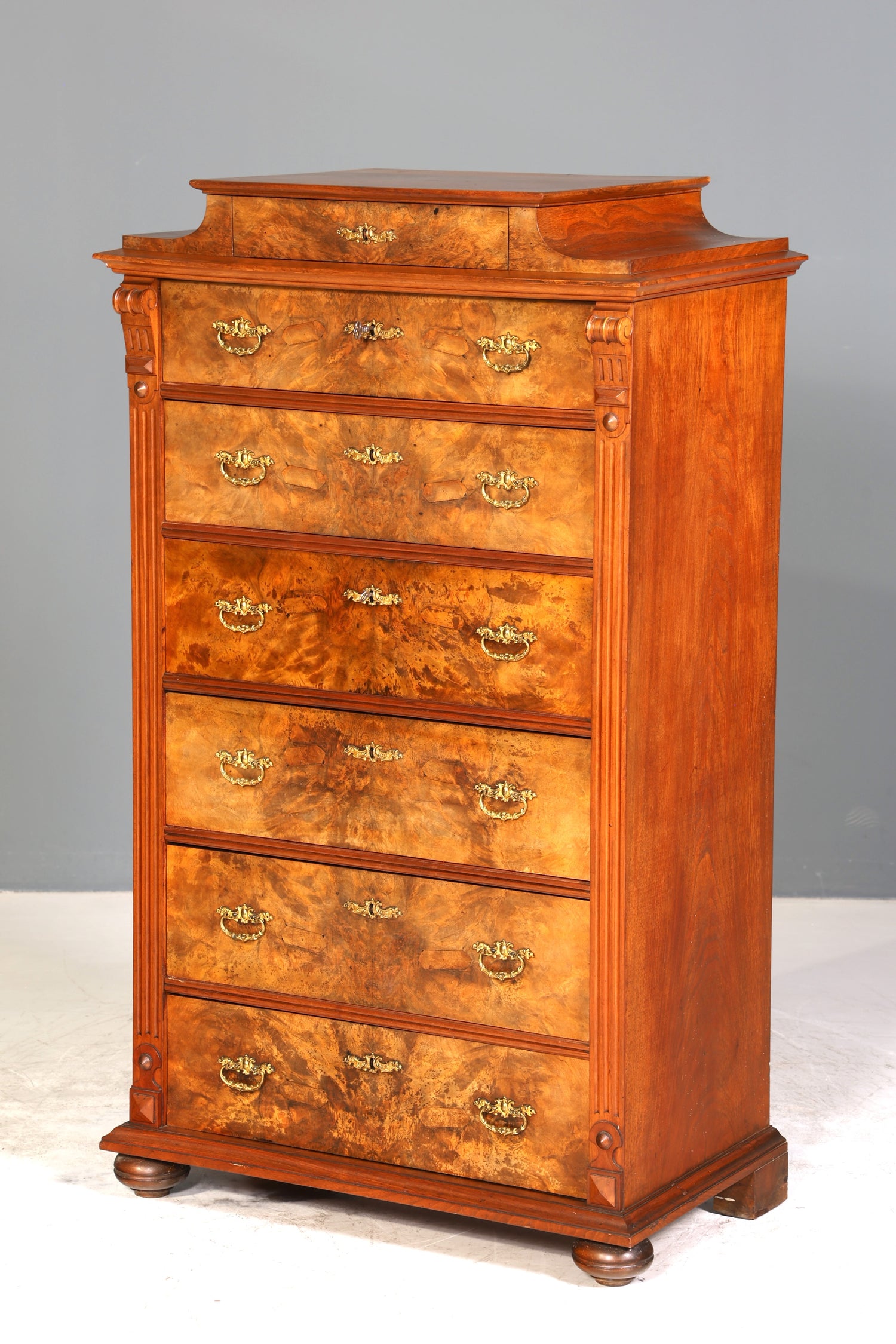 Stilvoller Gründerzeit Sekretär Vertiko Highboard Louis Philippe Chiffoniere Kommode um 1880