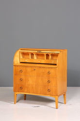 Wunderschöner Mid Century Rollladen Sekretär echt Holz Büro Schrank Vintage Schreibkommode 60s