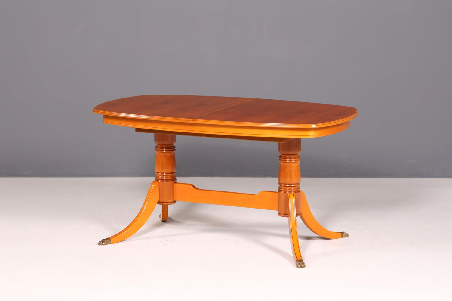 G092 Finish cm Wunderschöner Englischer Tisch ausziehbarer Esstisch Antik Stil 60s Küchentisch Eibe