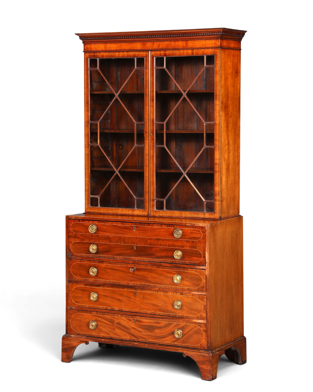 G785 Finish Wunderschöne Englische Vitrine Bibliothek Sekretär echt Holz Antik Schrank Regal (Kopie)