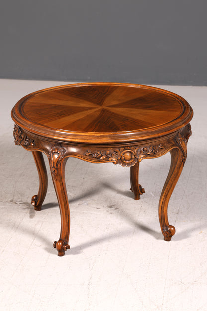 Wunderschöner Chippendale Couchtisch Barock Stil Rund Beistelltisch Ablagetisch Antik Sofatisch Vintage