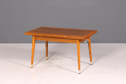 Magnifique table de cuisine du milieu du siècle, table vintage extensible et réglable en hauteur, table à manger en bois des années 60