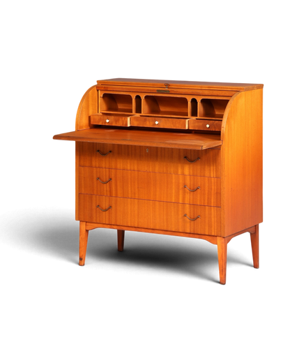 Wunderschöner Mid Century Rollladen Sekretär echt Holz Büro Schrank Vintage Schreibkommode