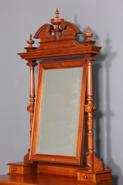 Élégante commode Louis-Philippe à plateau miroir, coiffeuse Gründerzeit (fin du XIXe siècle), meuble en bois, meuble d&