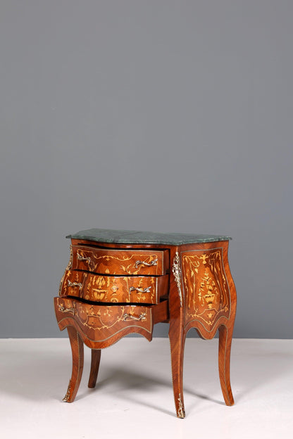 Edle Bauchige Barock Stil Kommode Marmor Louis XV Antik Stil Kommode