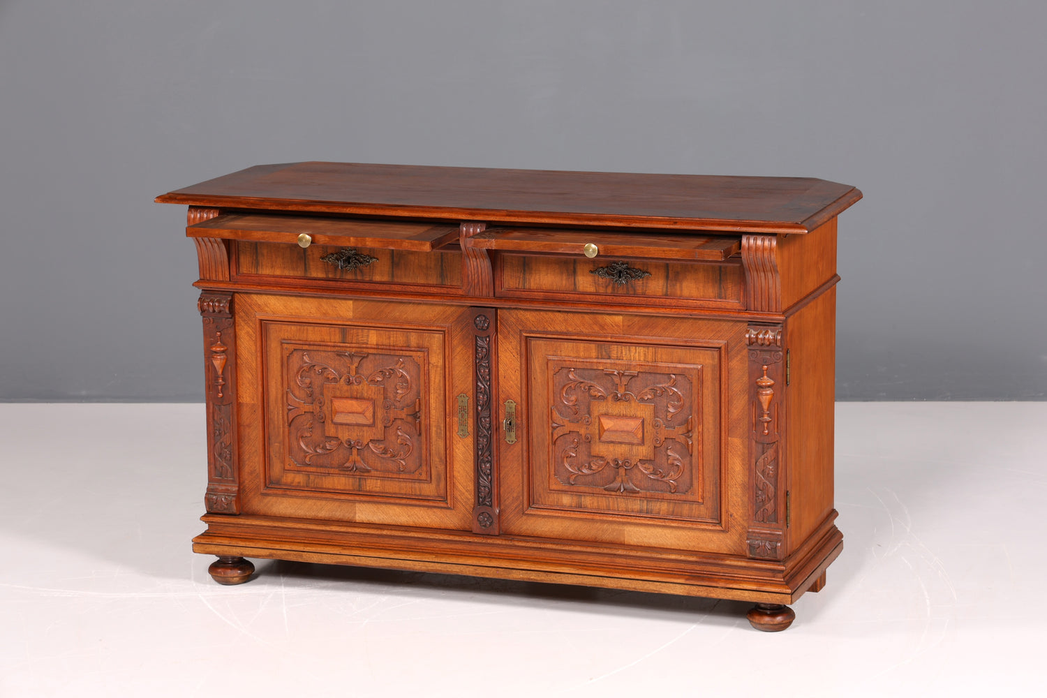 Wunderschöner Gründerzeit Sideboard Antik Nussbaum Schrank Kommode um 1890