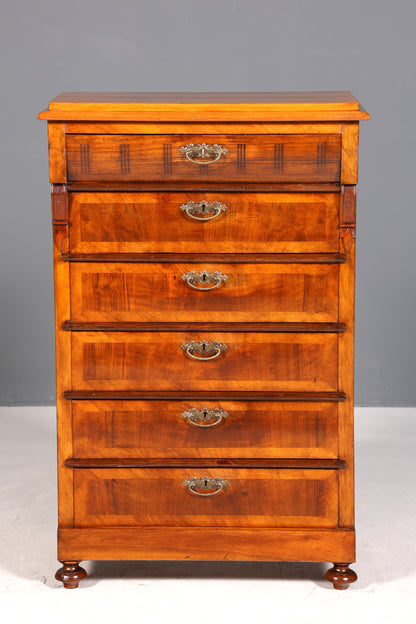 Commode élégante Gründerzeit vers 1890, vertiko Art Nouveau, chiffonnier antique, commode en lin