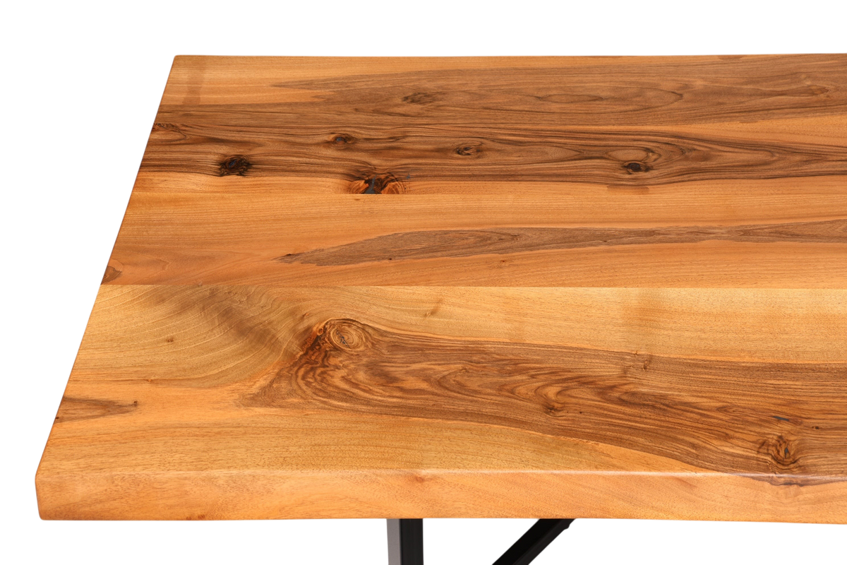 Wunderschöner Nussbaum Tisch 260cm-97cm Esszimmer Tisch Baumkanten Platte massiv Holz Küchentisch