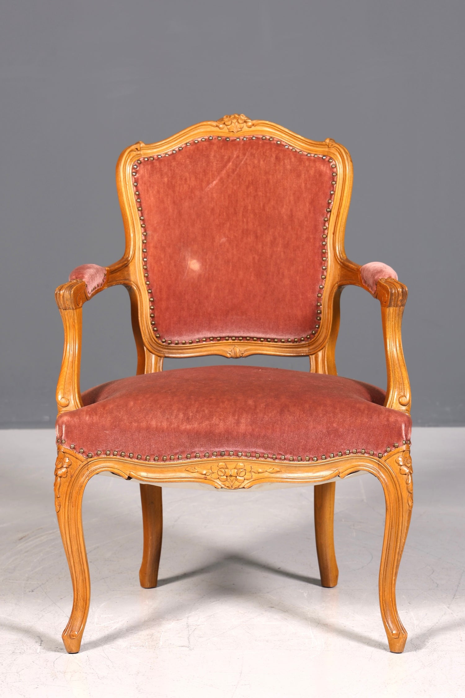 Fauteuil Chippendale élégant, chaise secrétaire de style baroque, fauteuil en velours