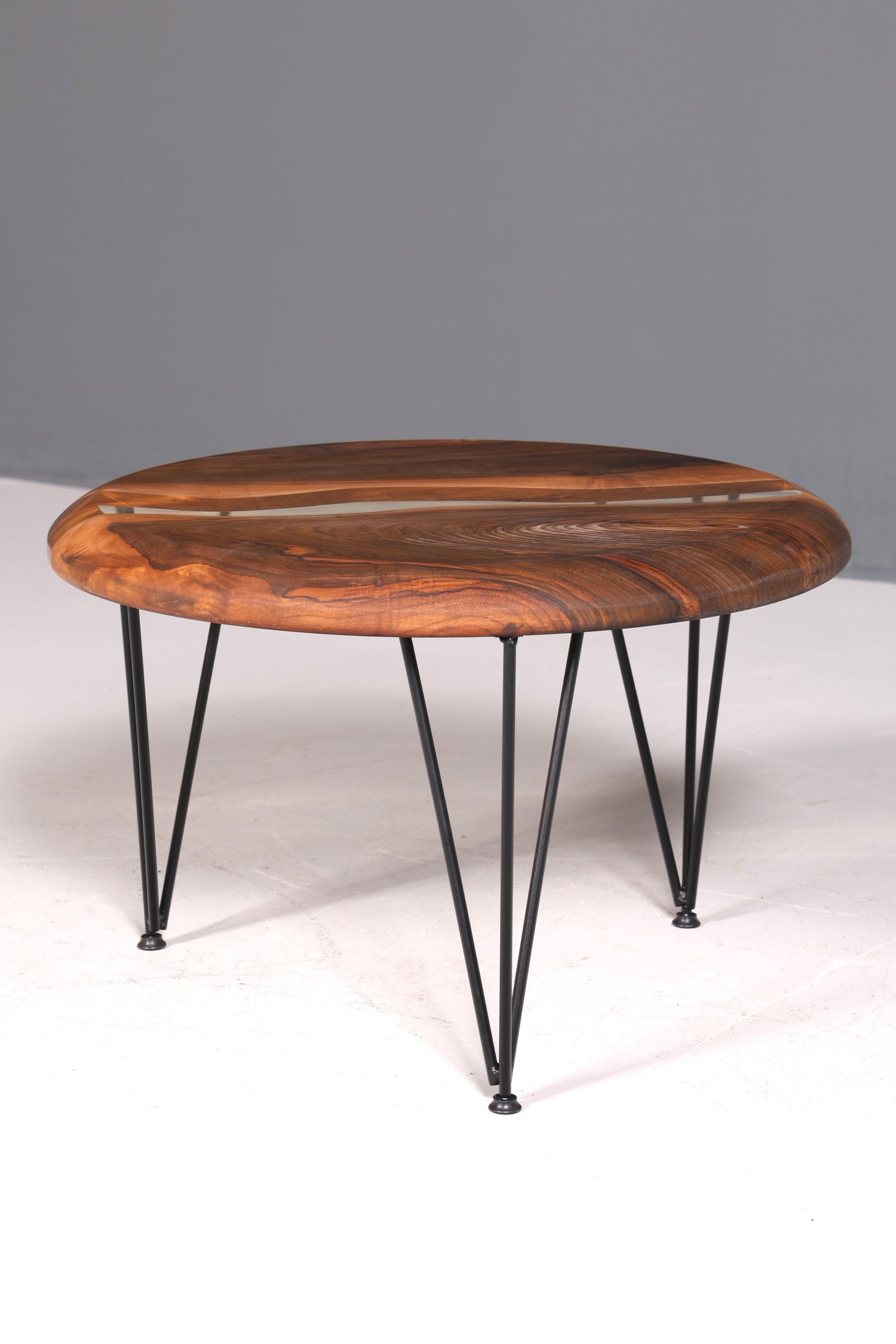 Table basse unique en résine époxy, table en noyer, table d&