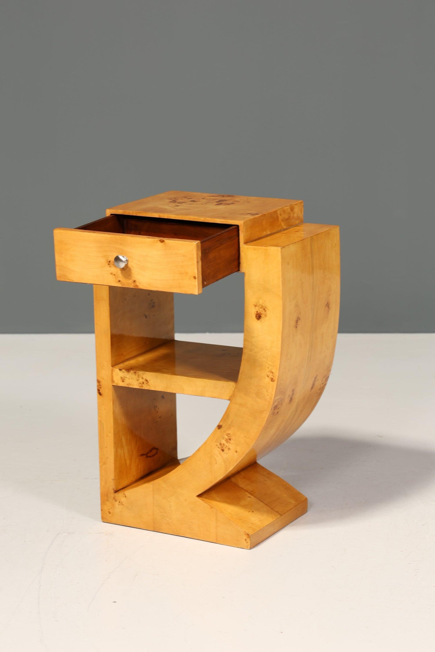 2x Wunderschöne Art Deco Stil Beistelltische Birke Ablagetisch Set Nachttische Kommode