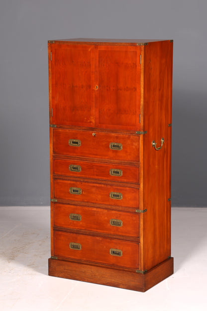 Wunderschöner Maritimer Schrank Vertiko Military Chest Kommode Sekretär Schubladenschrank Antik Sekretär Vintage
