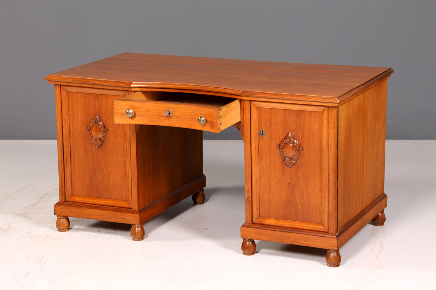 Wunderschöner Jugendstil Schreibtisch Eiche Holz Bürotisch Office Table Antik Vintage