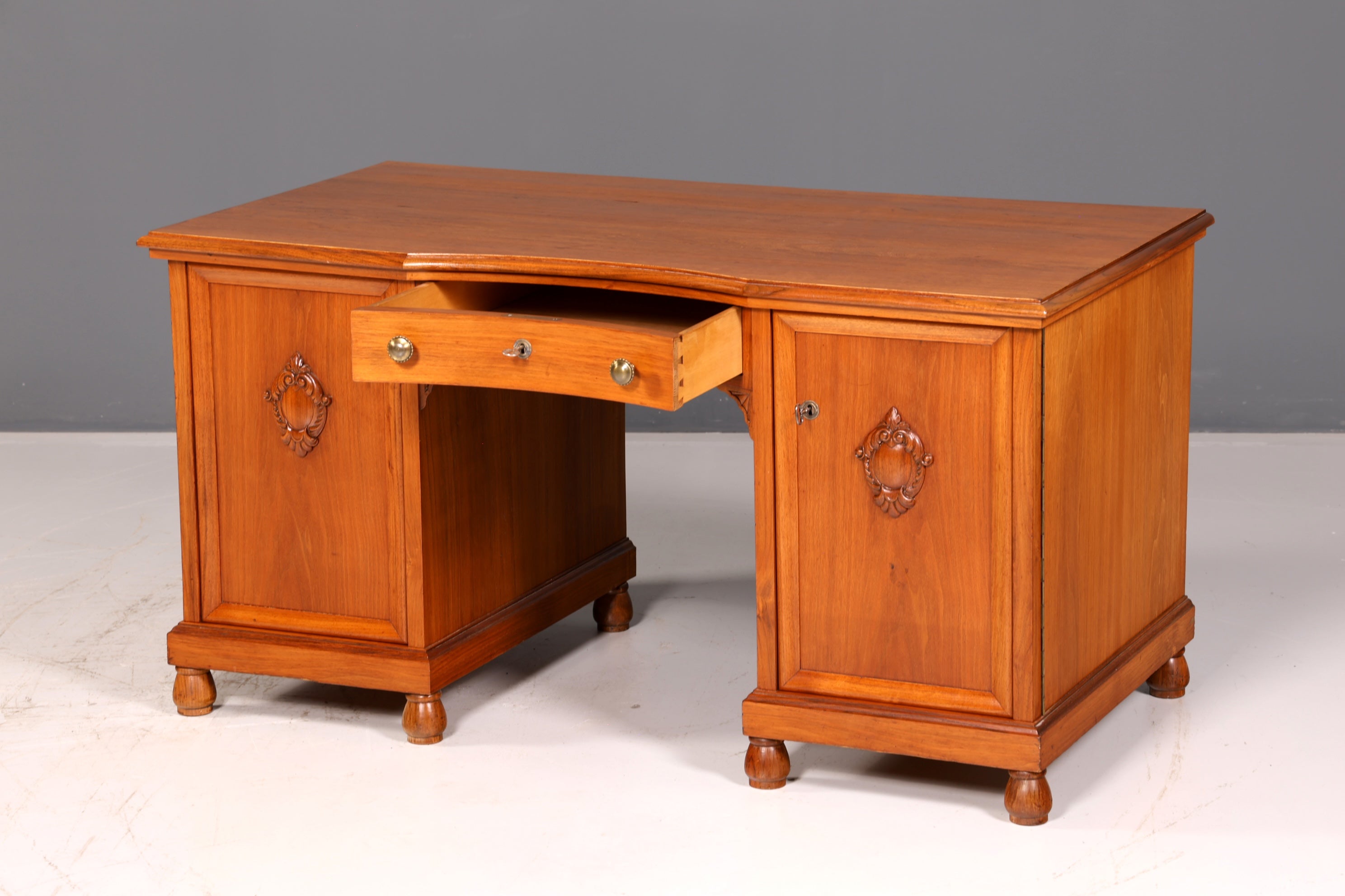 Wunderschöner Jugendstil Schreibtisch Eiche Holz Bürotisch Office Table Antik Vintage