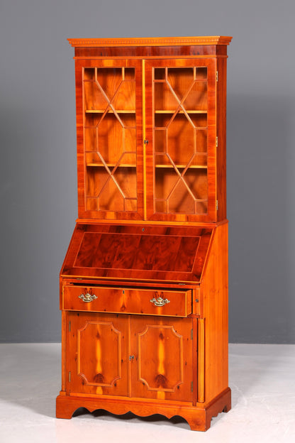 Bureau secrétaire anglais élégant, bureau de bureau, bois d&
