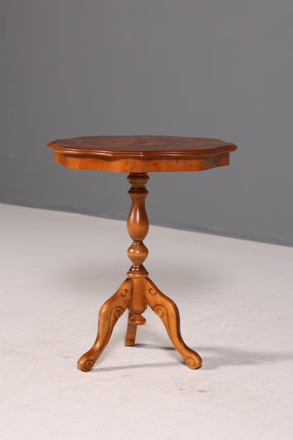 Wunderschöner Beistelltisch im Antik Stil Barock Ablagetisch Intarsien Beistelltisch Vintage Holz