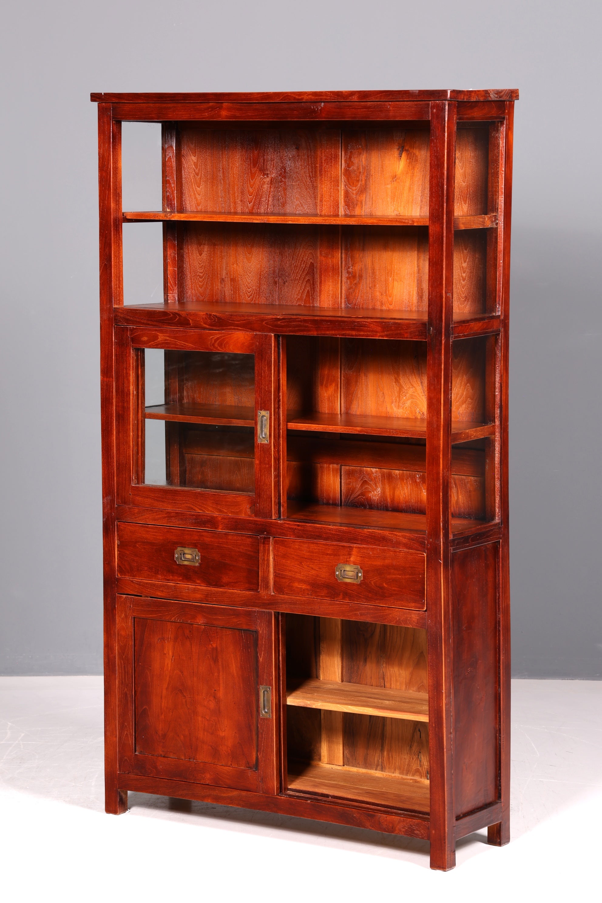 Wunderschöner Maritimer Vitrinenschrank Englisch Echt Holz Bibliothek Englische Anrichte Antik