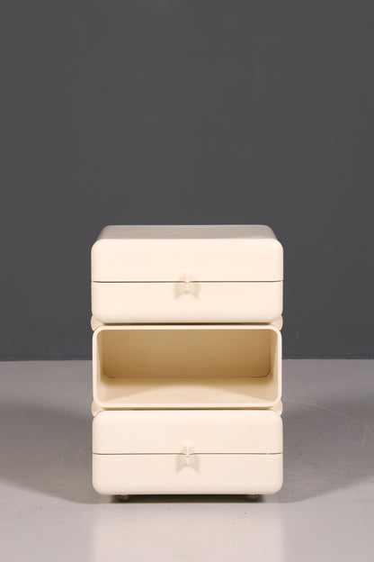 Commode rare du milieu du XXe siècle, table de chevet modulaire au design futuriste, commode vintage française, 1 sur 5