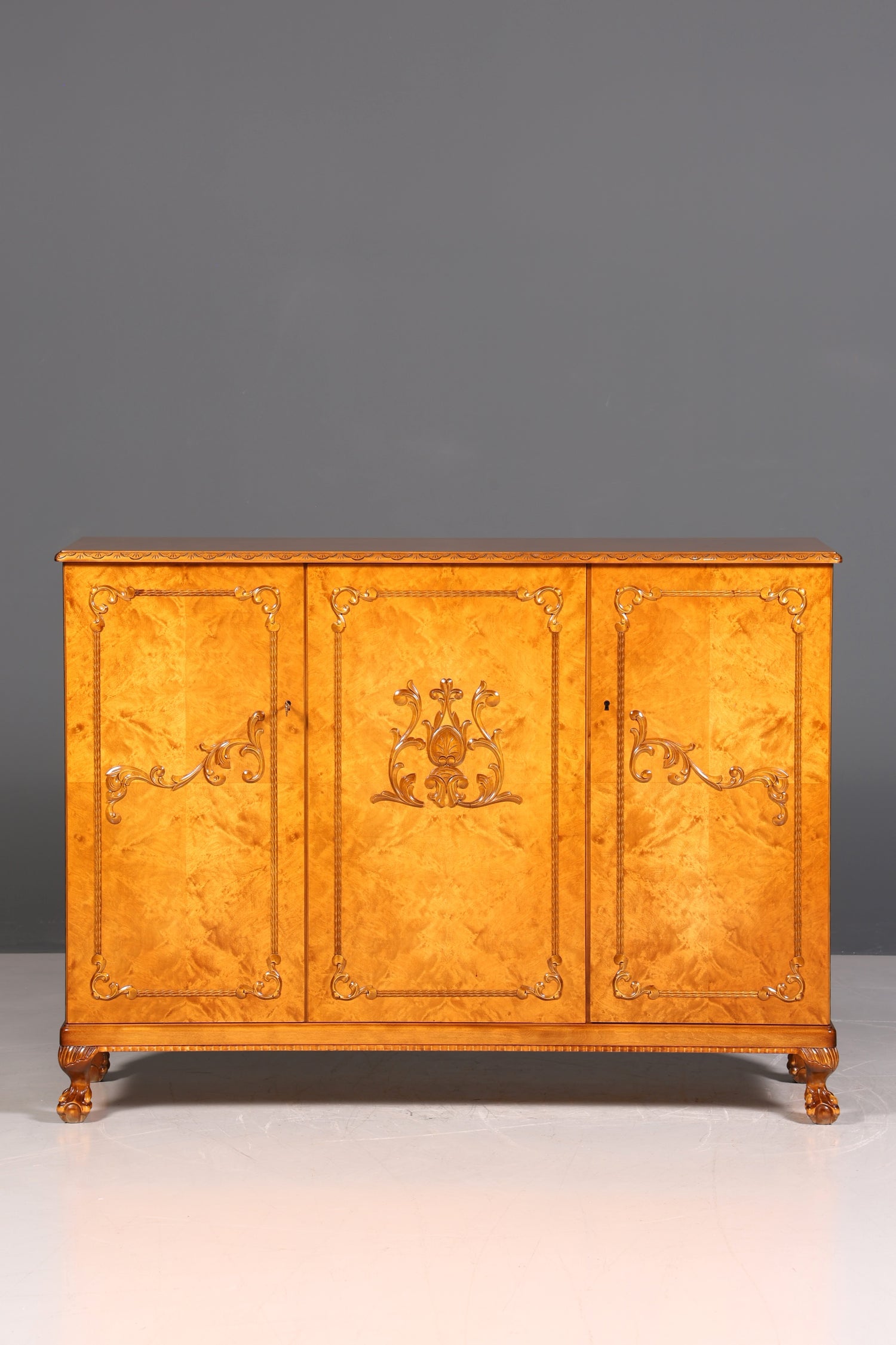 Élégant meuble de style Chippendale, style baroque, vertiko, haut-meuble, antiquité des années 1950/60, commode, classeur, armoire à linge