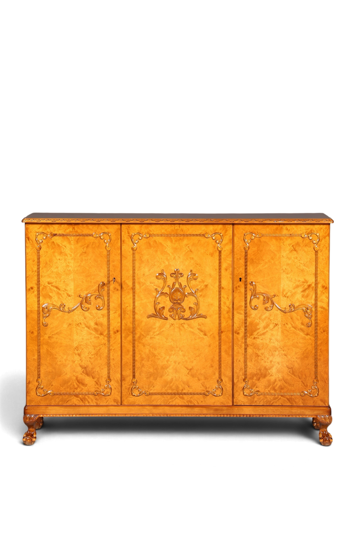 Edler Chippendale Schrank Barock Stil Vertiko Highboard Antik 50s 60s Kommode Aktenschrank Wäscheschrank