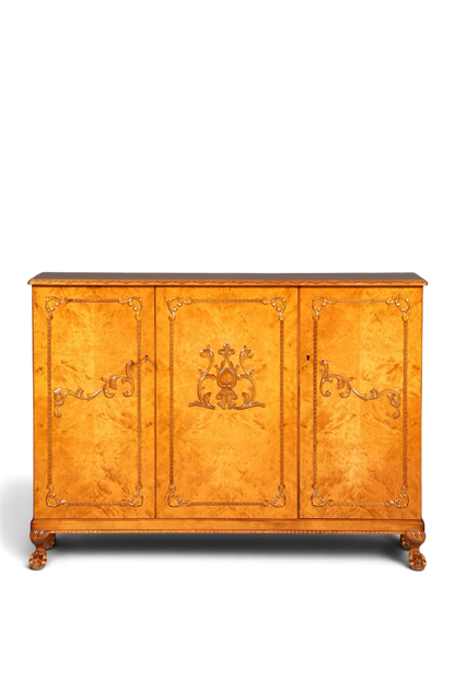 Edler Chippendale Schrank Barock Stil Vertiko Highboard Antik 50s 60s Kommode Aktenschrank Wäscheschrank