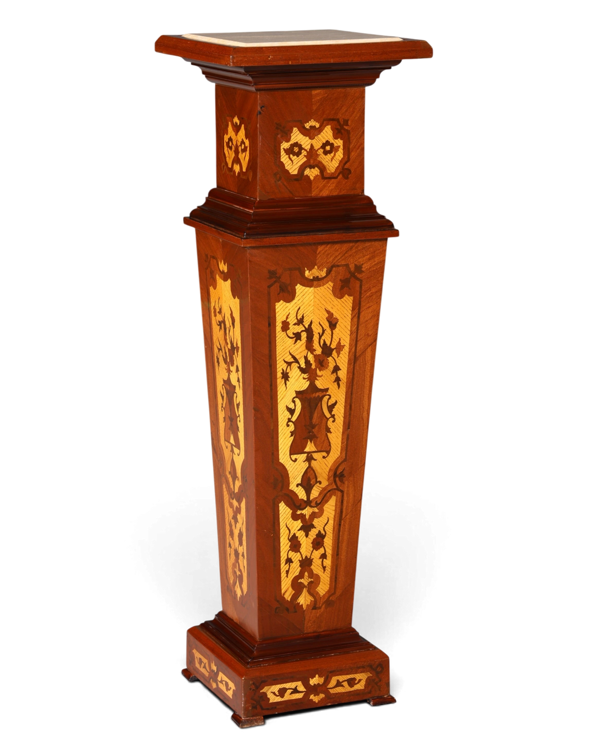 Wunderschöne Barock Stil Säule Louis XV Blumensäule Naturstein Marmor Intarsien Ablage Tisch