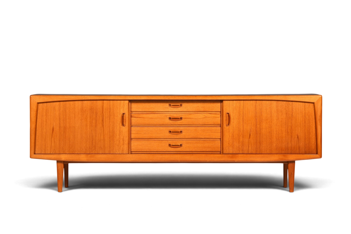F960 Finish cm Schlichtes Mid Century Sideboard Vintage TV Kommode 60s Schrank Longboard Retro Lowboard