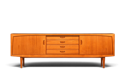 F960 Finish cm Schlichtes Mid Century Sideboard Vintage TV Kommode 60s Schrank Longboard Retro Lowboard