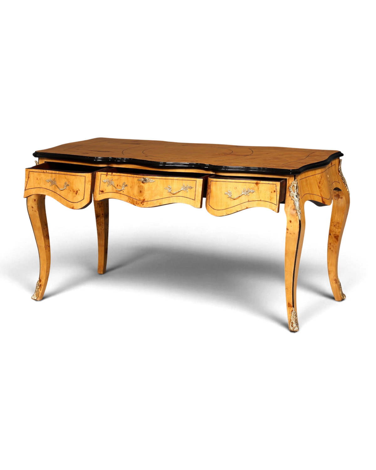 Eleganter Schreibtisch im Biedermeier Stil Bürotisch Birke Office Desk