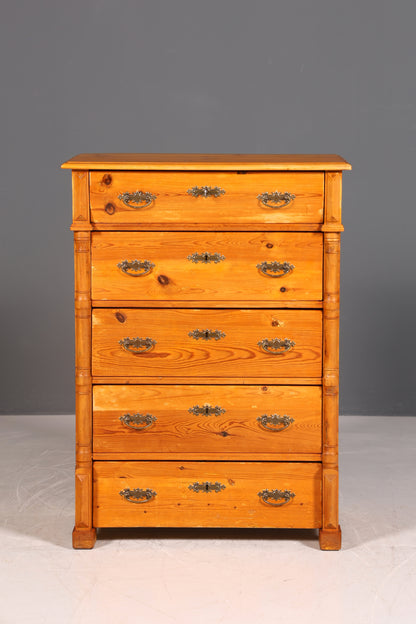 Wunderschöne Gründerzeit Kommode Louis Philippe Vertiko Weichholz Kommode um 1880 Landhaus Stil Kommode