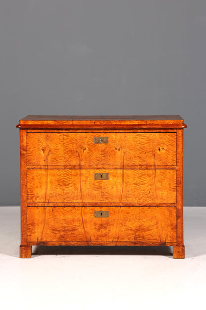 Belle commode ancienne de style Biedermeier Louis-Philippe, commode à linge