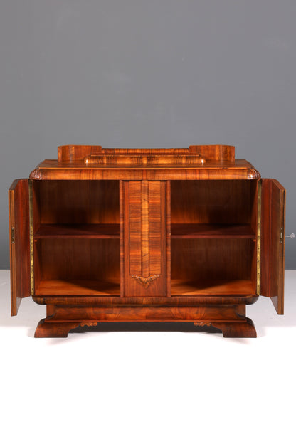 Wunderschöner Original Art Deco Schrank Nussbaum Sideboard massiv Holz Antik Anrichte