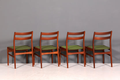 4x Mid Century Teak Holz Stühle Made in Denmark Retro Stuhlset Danish Design Küchenstühle