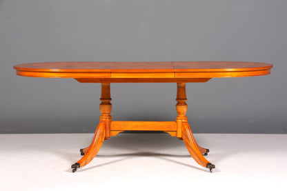 Magnifique table de salle à manger extensible de style anglais ancien, table de cuisine des années 60, en bois d&