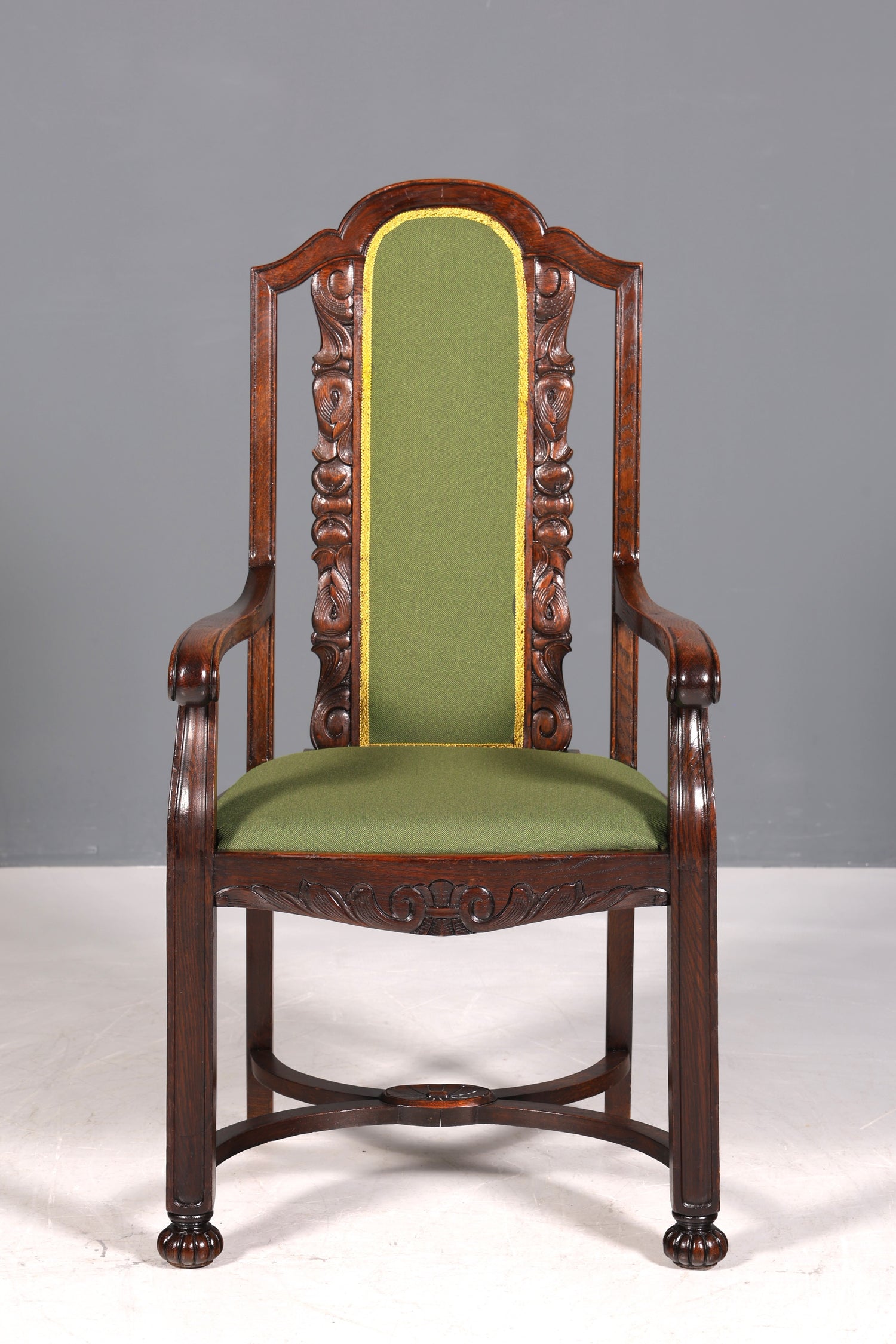 Magnifique fauteuil néo-Renaissance, style Gründerzeit, style Art nouveau, bureau de gentleman, chaise secrétaire en chêne, antiquité, vers 1910