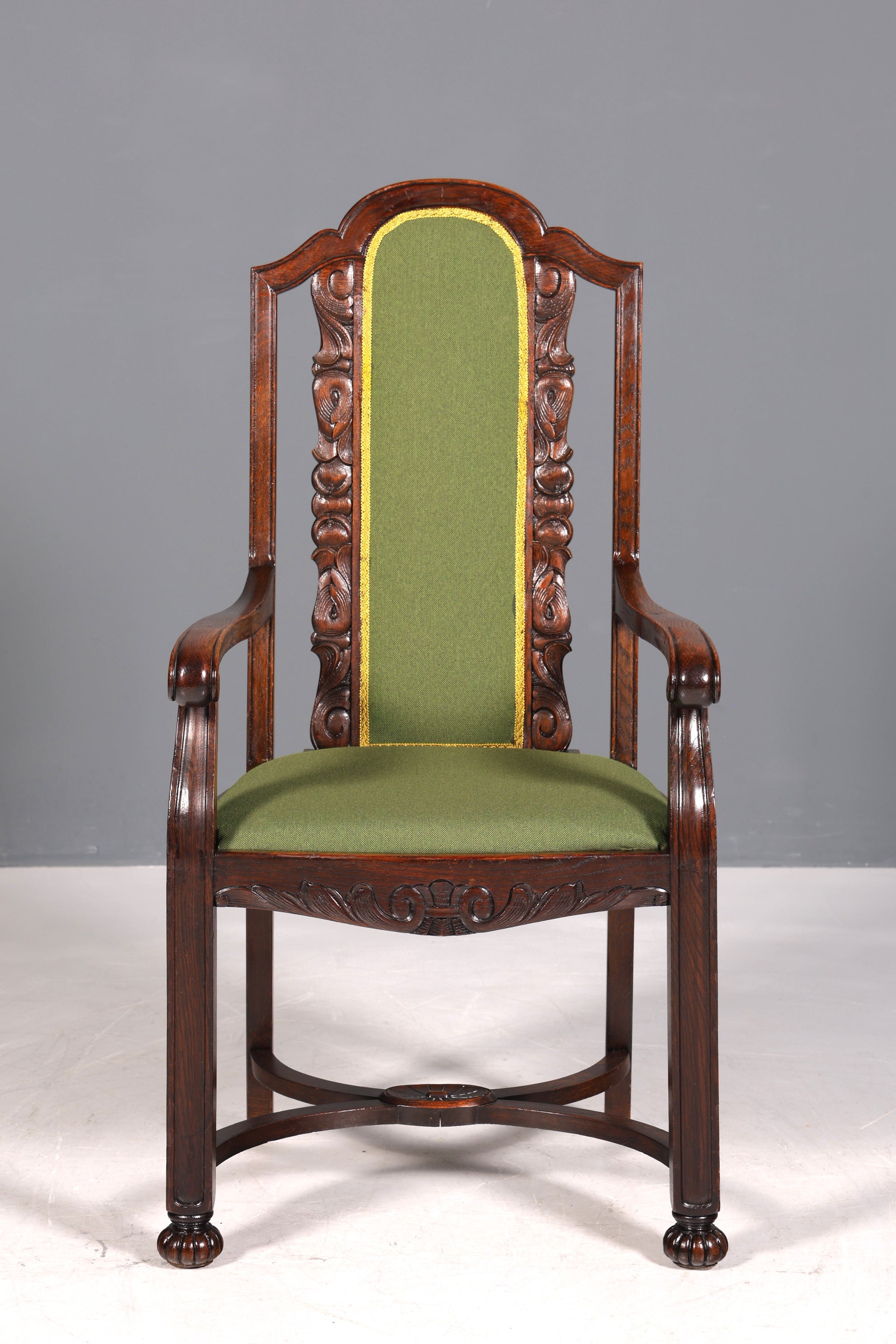 Magnifique fauteuil néo-Renaissance, style Gründerzeit, style Art nouveau, bureau de gentleman, chaise secrétaire en chêne, antiquité, vers 1910