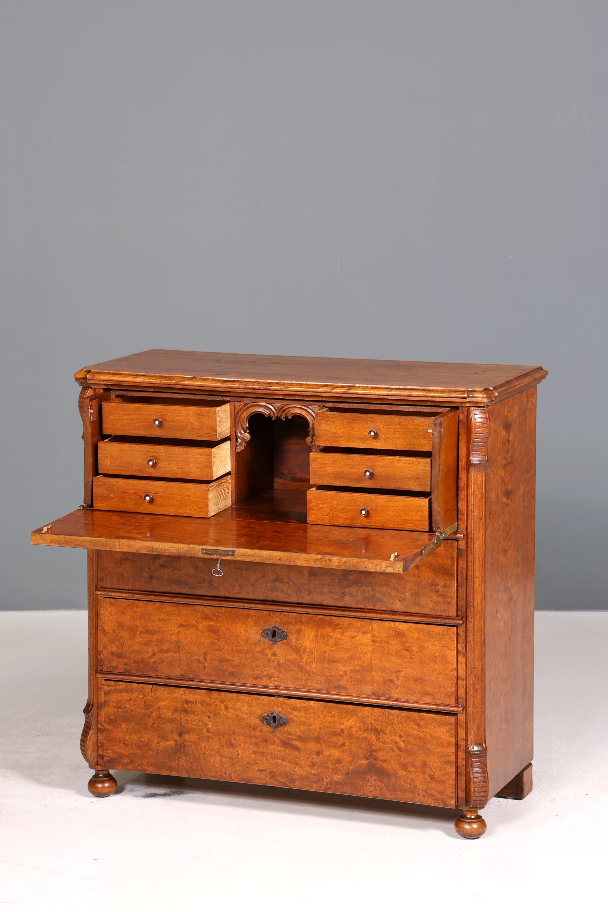 Wunderschöner Louis Philippe Sekretär um 1880 Gründerzeit Antik Schrank Schreibtisch