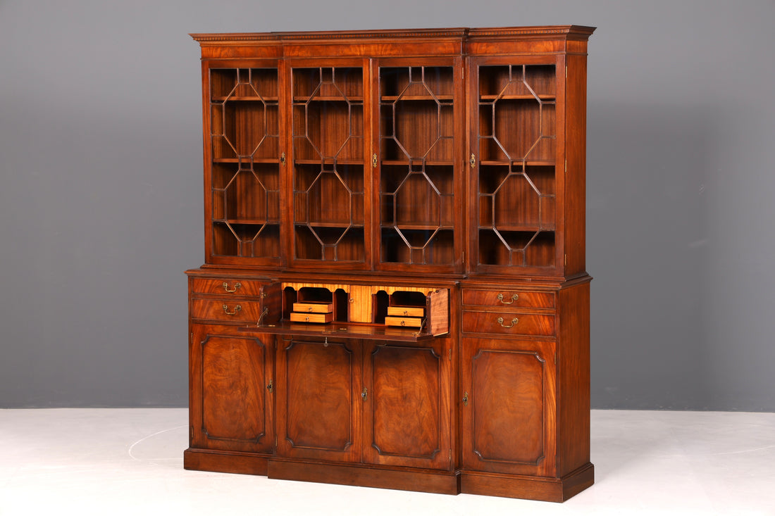 G463 Finish cm Wunderschöne Englische Vitrine Bibliothek Sekretär echt Holz Antik Schrank Regal (Kopie)