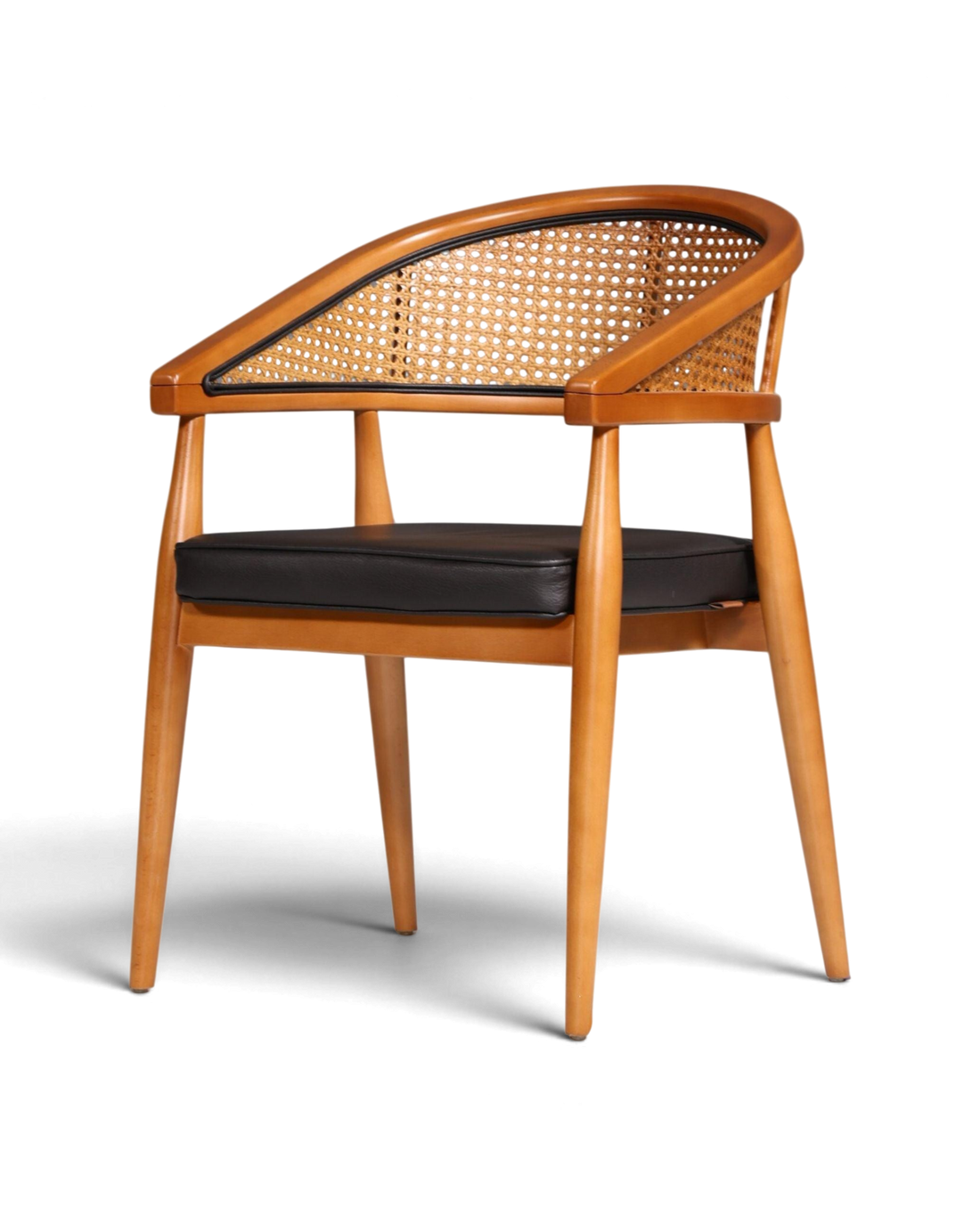 Edler Korbgeflecht Stuhl "Malibu Black" Esszimmer Stuhl in schwarz Armlehnstuhl Sekretär Stuhl Küchenstuhl