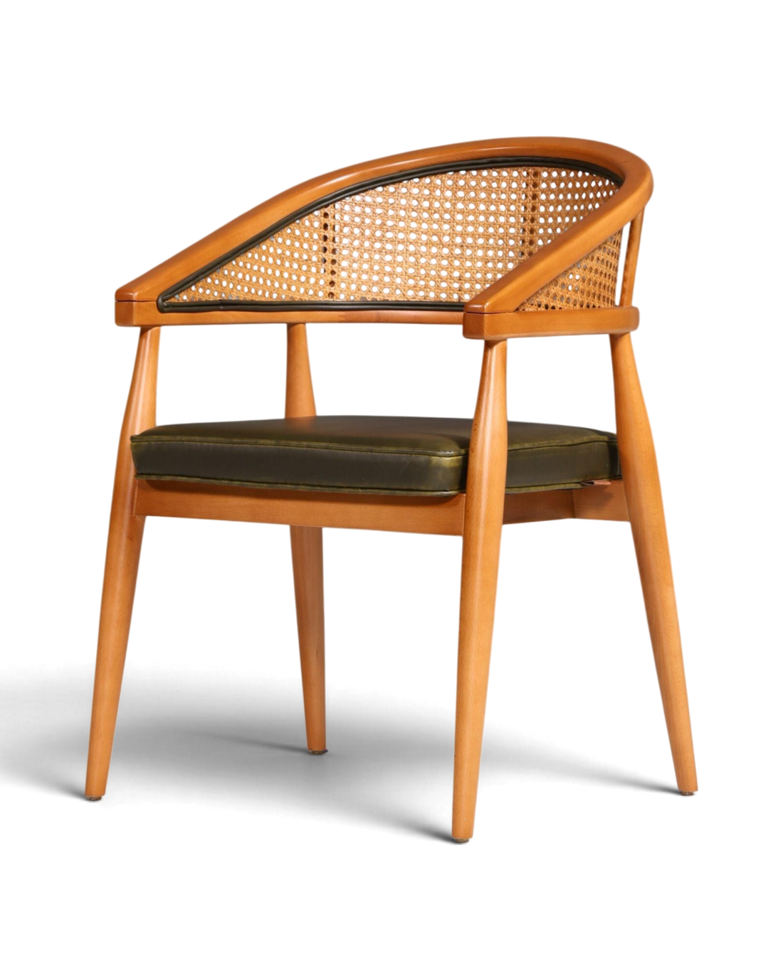 Edler Korbgeflecht Esszimmer Stuhl "Malibu Green" Küchenstuhl in grün Armlehnstuhl Sekretär Stuhl