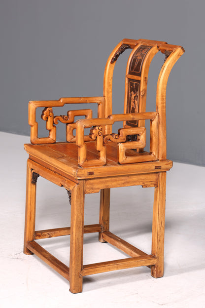 Magnifique fauteuil chinois, chaise en bois, chaise secrétaire asiatique ancienne
