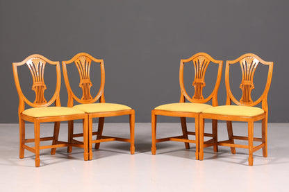 4x Edle Englische Stühle Englisch Dining Chairs Antik 60er Jahre Regency Küchenstühle Stuhlset